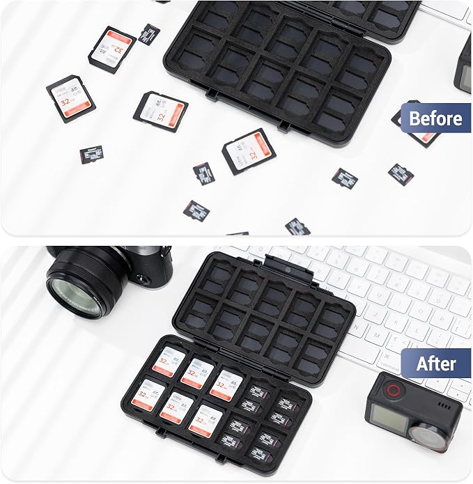 60 Slots Memory Card Case for 20 SD and 40 TF Cards, Compact Size & Portable SD - Image 3