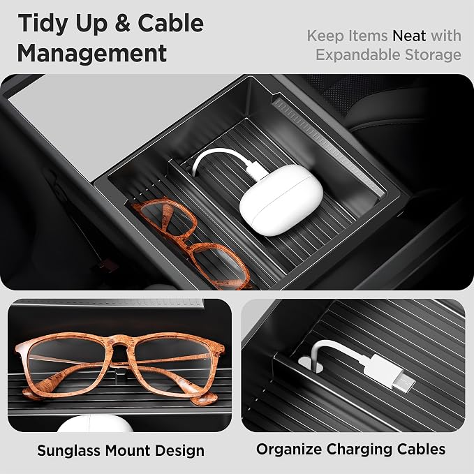 Center Console Organizer Tray for Tesla Model Y Juniper Accessories 2025 - Image 4