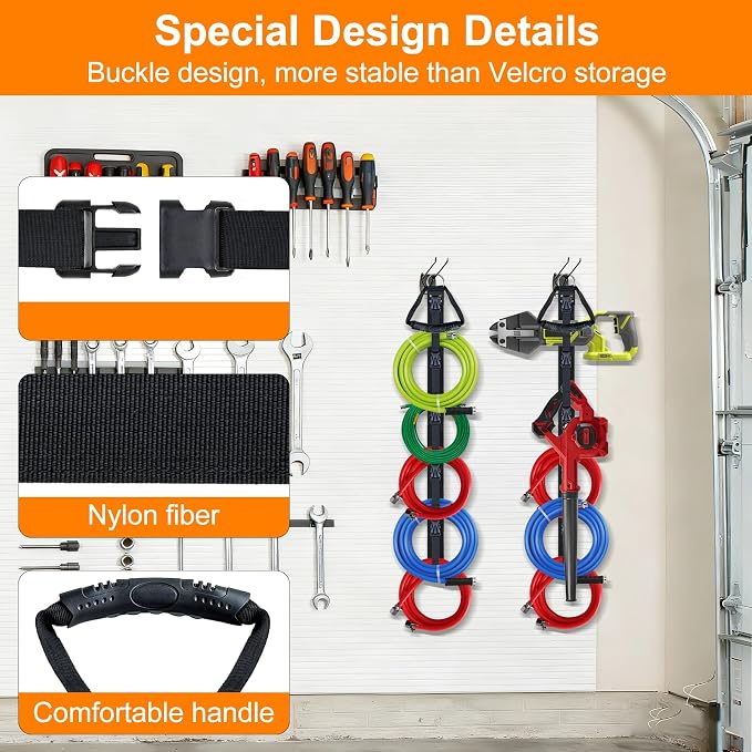 Extension Cord Organizer, Extension Cord Holder, Garage Garden Storage Straps - Image 3