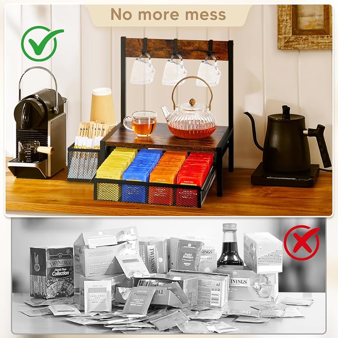 Tea Bag Organizer, Wood Tea Organizer and Storage Cheast, Tea Bag Holder - Image 5