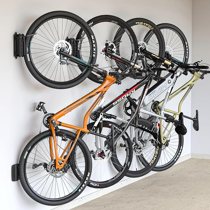 monTEK Swivel Bike Wall Mount – 4 Pack Garage Bike Hanger & Space-Saving by monTEK