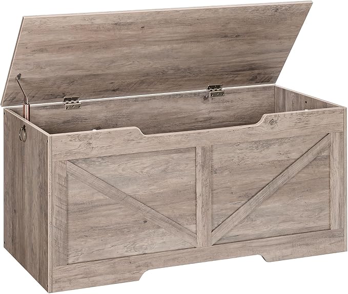 HOOBRO Storage Bench, 43.3” Retro Wooden Storage Chest by HOOBRO