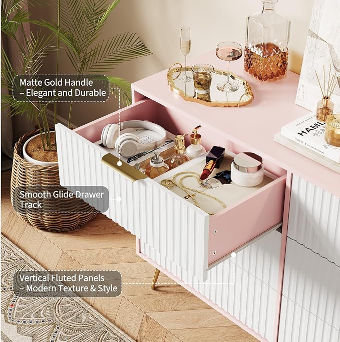 Garvee Fluted Dresser for Bedroom - Image 3