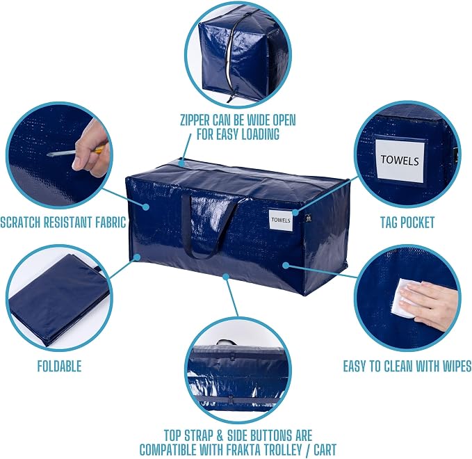 VENO 2 Pack Moving Bags w/Backpack Straps, Heavy Duty, Moving Boxes Alternative - Image 7