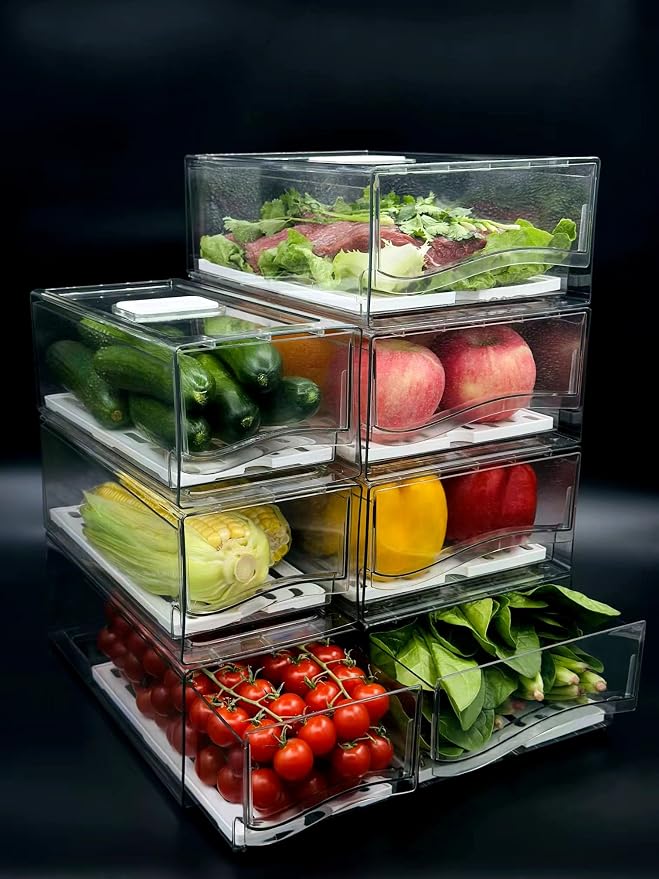 Refrigerator Organizers and Storage Drawer, Stackable Fruit Storage Containers - Image 7