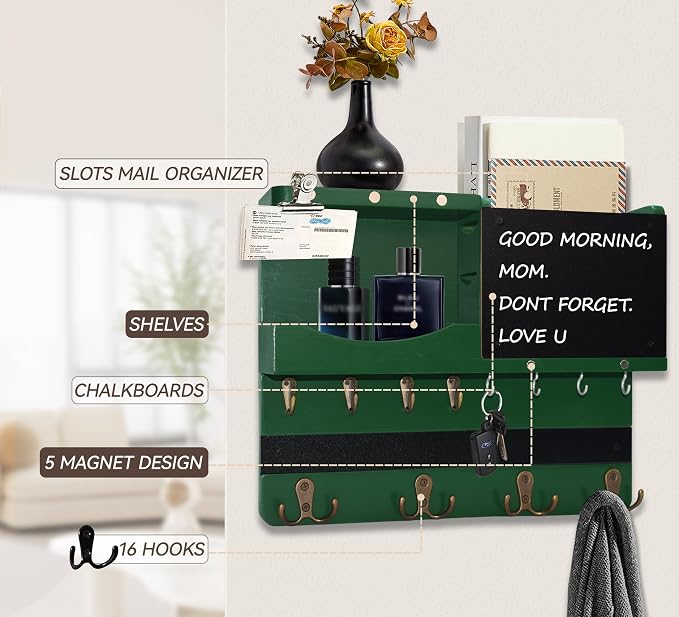 Key Holder for Wall Mount, Farmhouse Mail and Key Holder for Wall Hanger - Image 5