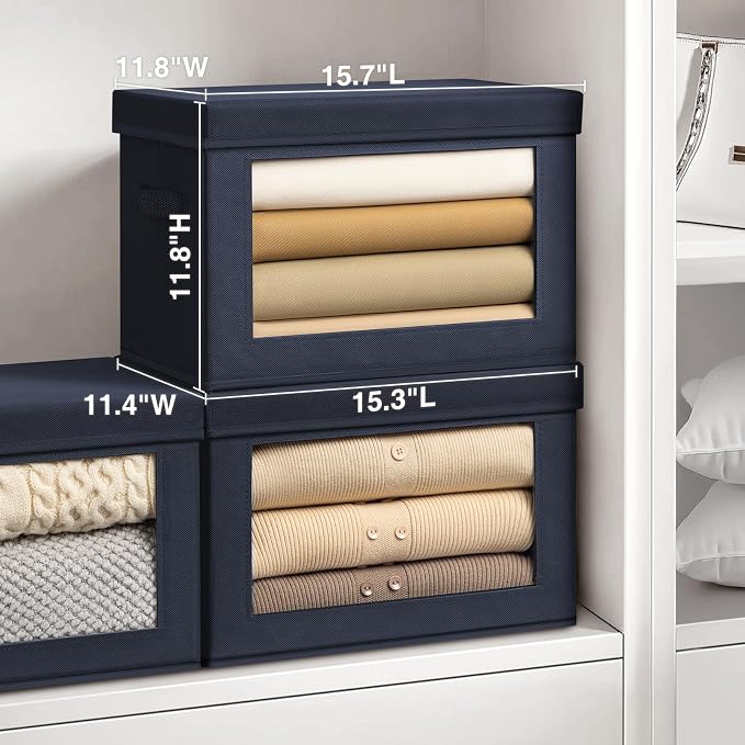 Stackable Storage Bins with Lids - Image 2