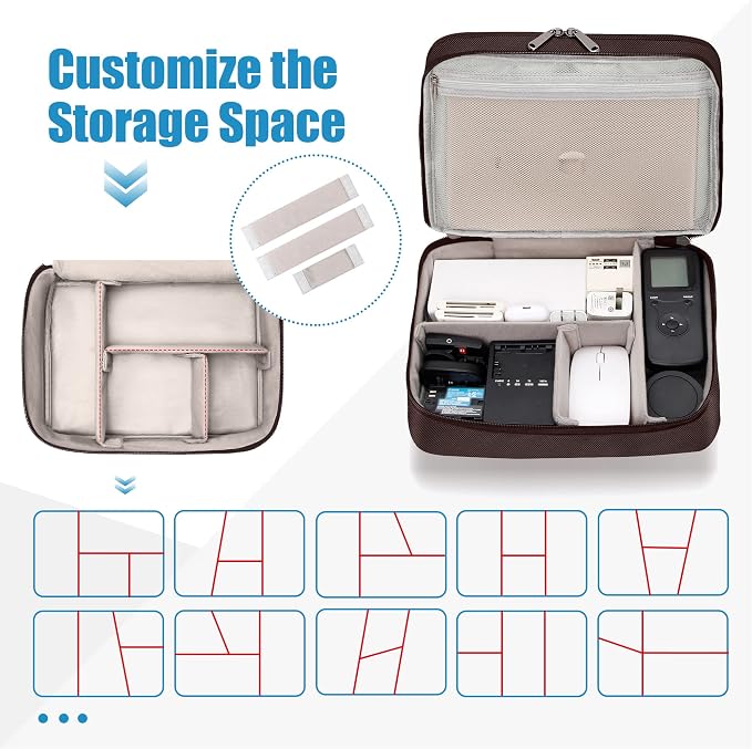 SELLYFELLY Electronics Travel Organizer, Double Layer Cable Organizer Bag - Image 5