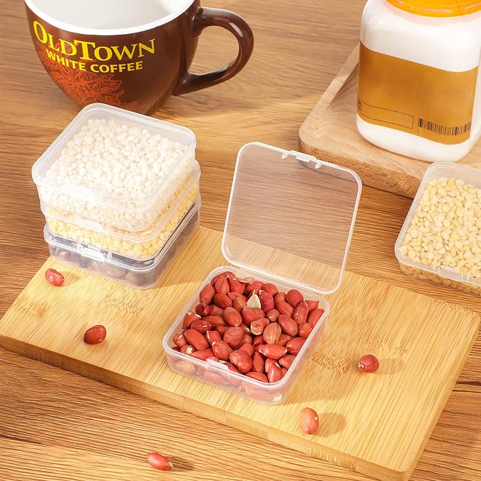 SATINIOR 48 Packs Clear Small Plastic Containers Transparent Storage Box - Image 5