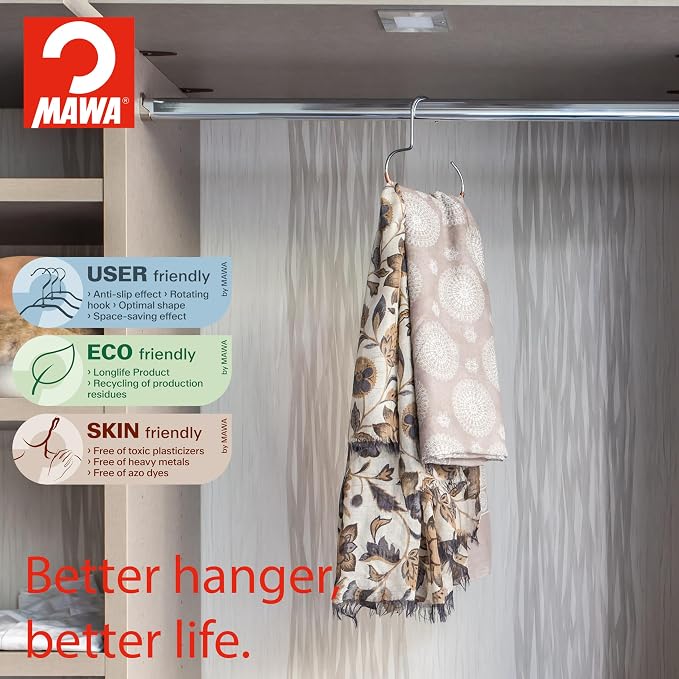 MAWA by Reston Lloyd Scarf, and Accessory Organizer, Non-Toxic Metal Hanger - Image 2