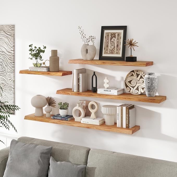 RICHFOCUS Live Edge Elm Floating Shelves - Image 2