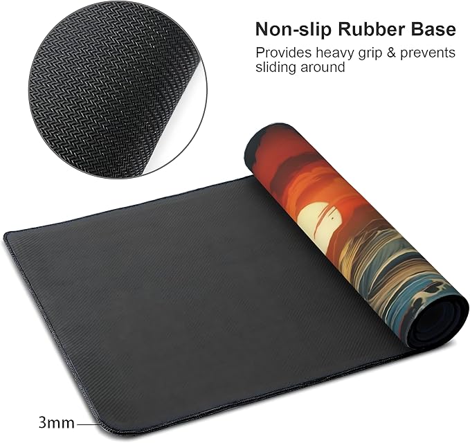Japanese Sea Wave Large Mouse Pad, Gaming Keyboard Desk Pad, Extended Mouse Mat - Image 4