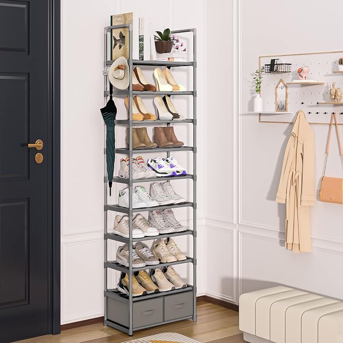 OYREL Shoe Rack, Sturdy Metal Shoes Rack Organizer, Narrow Shoe Rack, Shoe Racks - Image 2