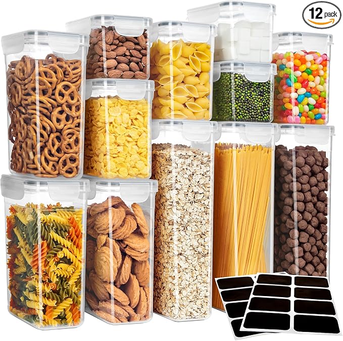 MR.SIGA 12 Pack Airtight Food Storage Container Set, BPA Free Kitchen Pantry by MRSIGA