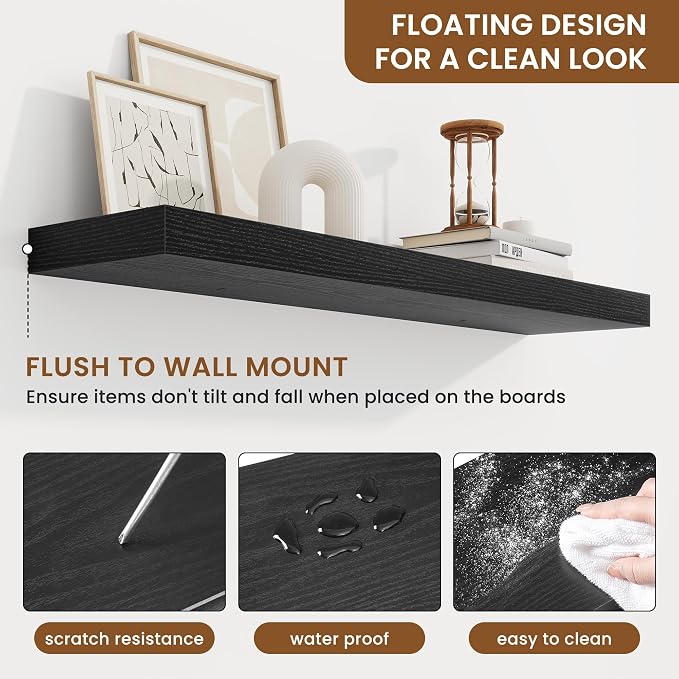 fuqing Floating Shelves for Wall, Wall Mounted Wood Floating Shelf - Image 5