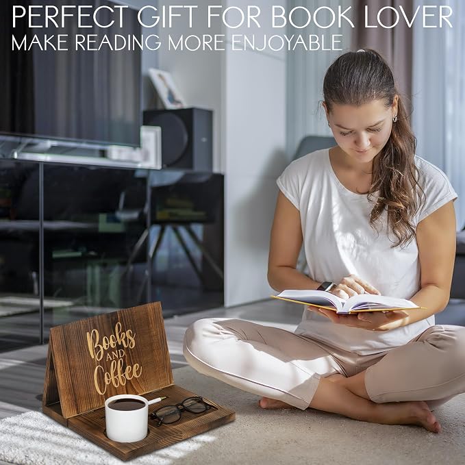 Wooden Book Holder for Page Rest, Book Valet Book Stand - Image 6