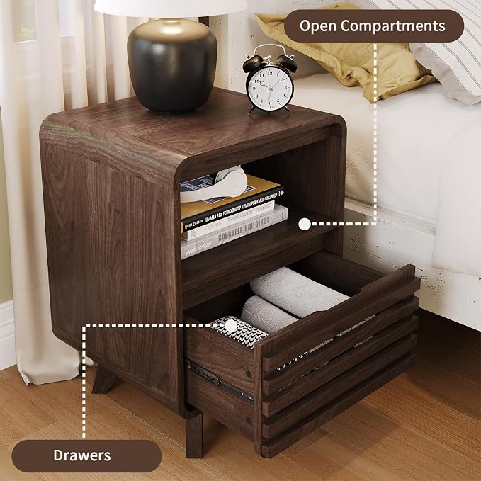 3 Piece Bedroom Set, Dresser and Nightstand Sets, Fluted 6 Drawer Dresser and - Image 7