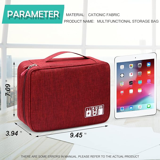 Electronics Organizer Travel Cable Organizer Bag Waterproof Portable Digital - Image 2