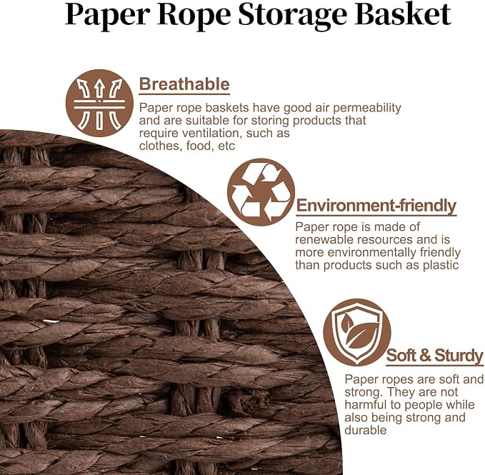 OIAHOMY Scalloped Wicker Baskets, Hand-woven Storage Baskets - Image 8