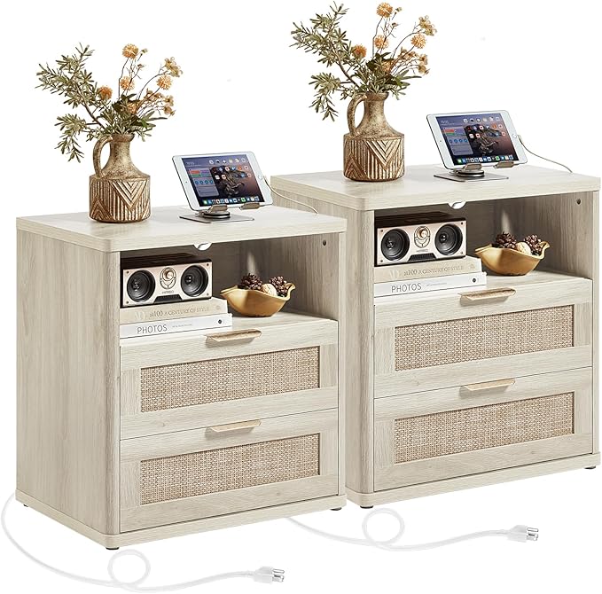 LEYAOYAO Rattan Nightstands Set of 2 by LEYAOYAO-Findtheshiningpointofyourideallife%EF%BC%81