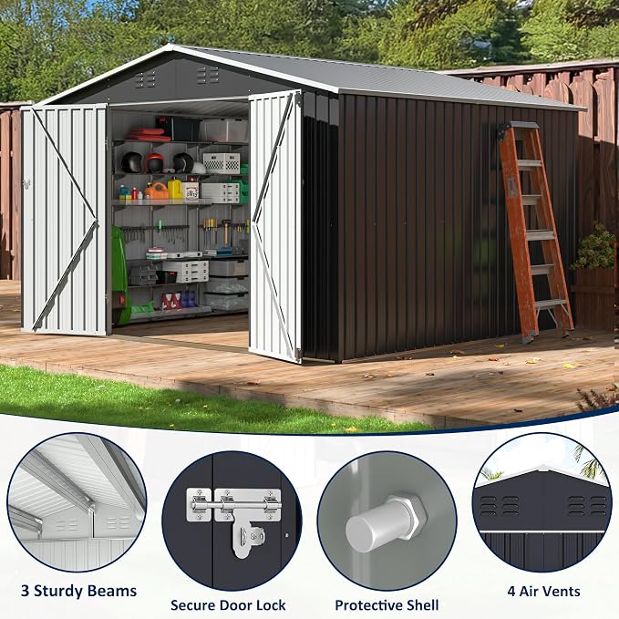 10x10 FT Storage Shed, Garden Shed - Image 5