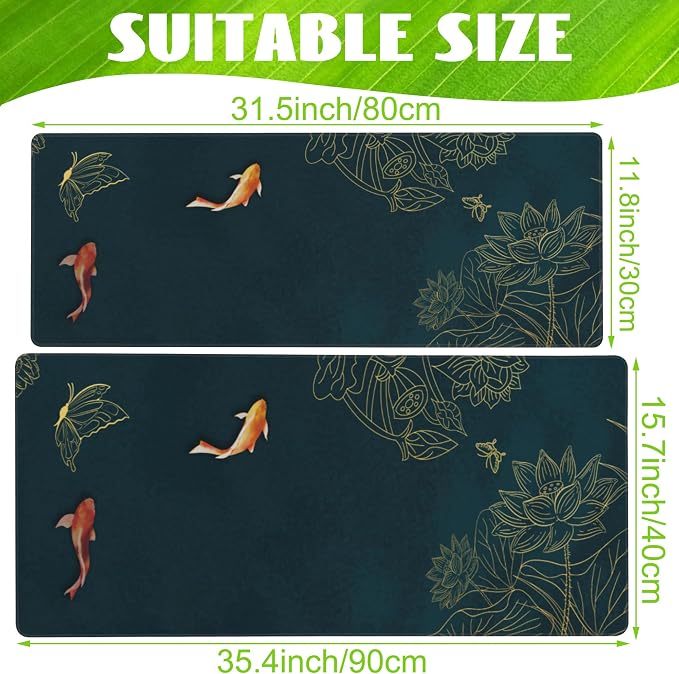 Large Gaming Mouse Pad, Koi Fish Ink Painting Desk Mat, Extended Big Computer - Image 2