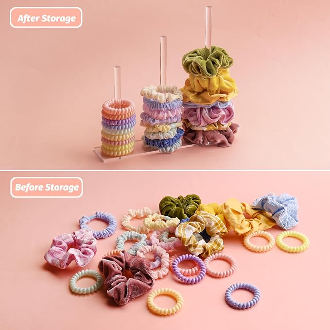 SMUK 2Packs 3-Tiers Acrylic Scrunchie Holder Stand - Image 2