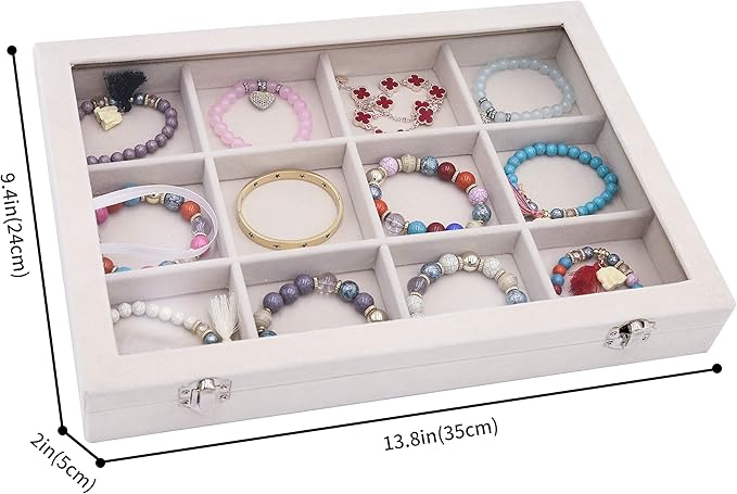 Stratalife Jewelry Organizer Bracelet Organizer Storage Box 12 Grid Stackable - Image 6