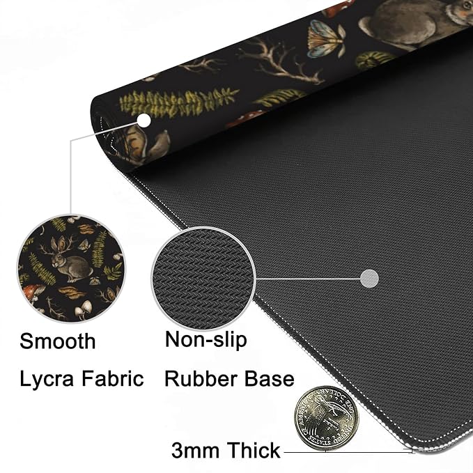 Desk Mat, Mystical Hare with Mushroom Gaming Mouse Pad, XXL Extended Mouse Pad - Image 5