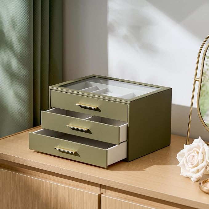 Jewelry Box Organizer Case for Women: 3-Layer Jewelry Storage Case - Image 5
