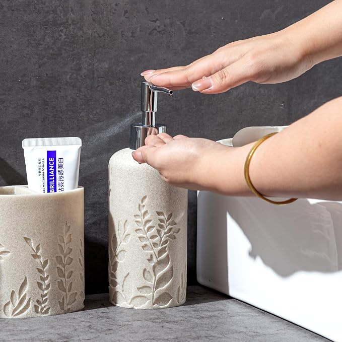 Bathroom Accessories Set, Toothbrush Holder, Soap Dish, Bathroom Countertop - Image 6