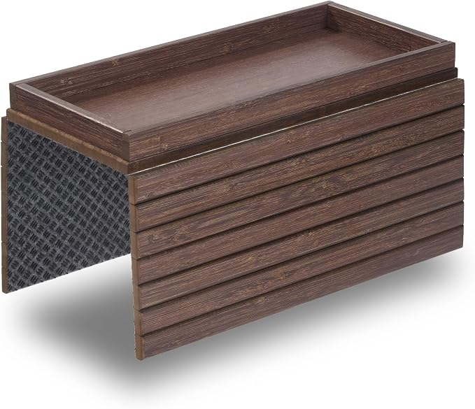 DETOR Couch Arm Tray with Spacious 12.4" x 5.4" Storage Box, Enhanced Non-Slip by Detorhomeandliving