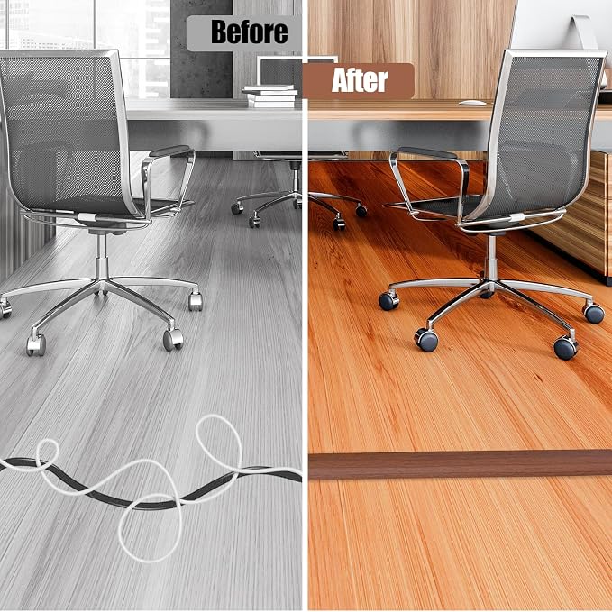 Floor Cord Cover Self Adhesive Cord Hider, 10FT Cable Management, Extension - Image 5