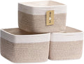 Small Organizing Baskets for Cubes Shelf, 9.7x9.7x7.1 Inch Rope Woven Storage by MiniArkStorageBasketsHome