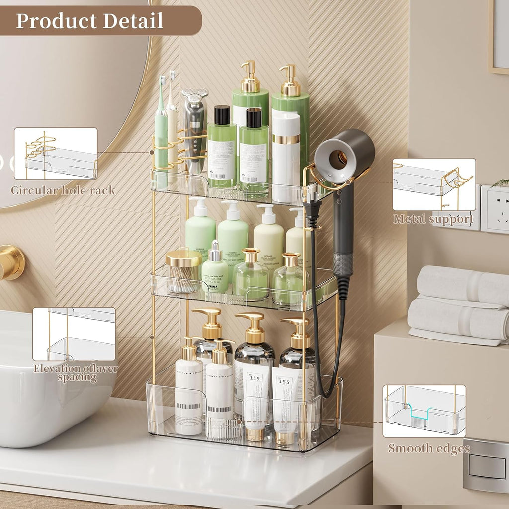 YCIA&DONE Luxury Bathroom Counter Organizer, Large Makeup Organizer