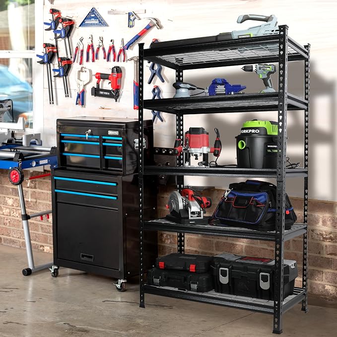 WORKPRO 5-Tier Metal Garage Shelving Unit, 36”W x 18”D x 72”H Storage Shelves - Image 2