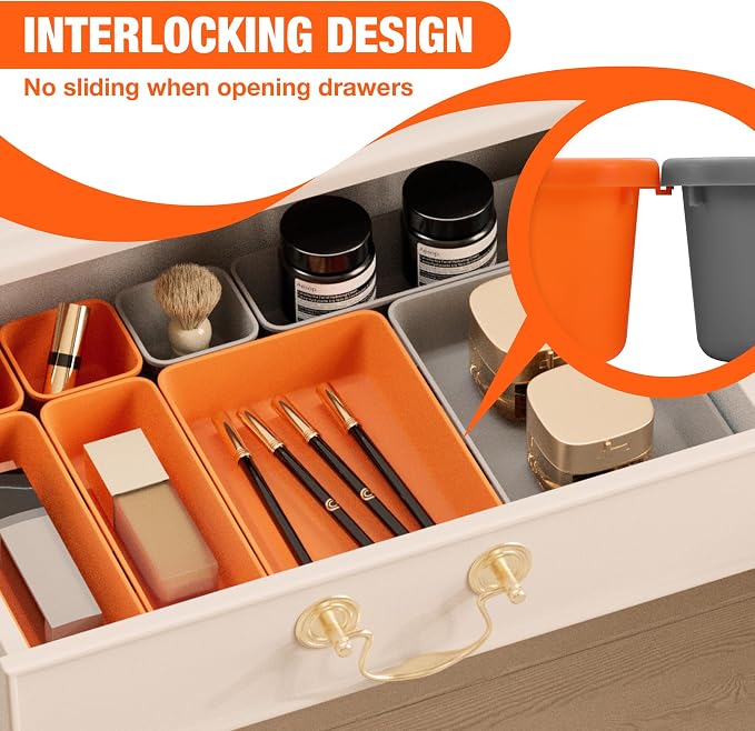 ValueMax 21 PCS Desk Drawer Organizer Set, PP Material Interlocking Drawer - Image 3