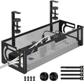 Under Desk Cable Management Tray, 15.7'' No Drill Steel Desk Cable Organizers by BESTFORYOU