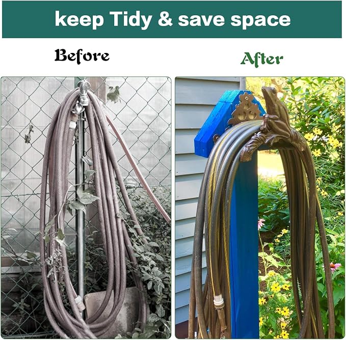Sungmor Heavy Duty Cast Iron Garden Hose Holder | Water Hose Hanger Wall - Image 6