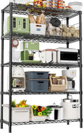 Storage Shelves Heavy Duty, 5-Tier Adjustable Metal Industrial Utility Shelf by ROOMTEC