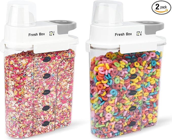 Cereal Storage Container 2Pack, 85oz/2.5L Airtight Food Storage Containers by cnbnd