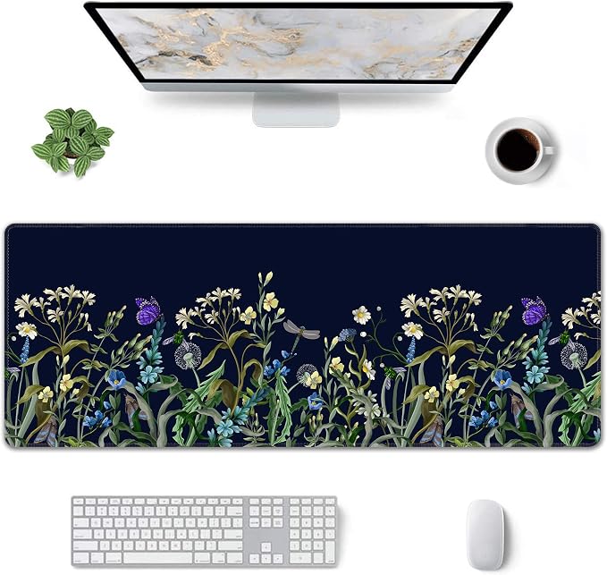 Weeds Flowers Large Mouse Pad, Gaming Keyboard Desk Pad, Extended Mouse Mat - Image 2