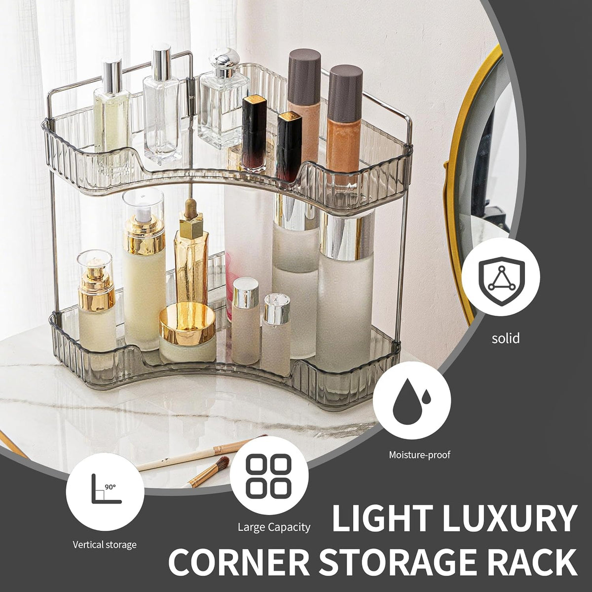 YCIA&DONE Corner Bathroom Counter Organizer, Makeup Organizer for