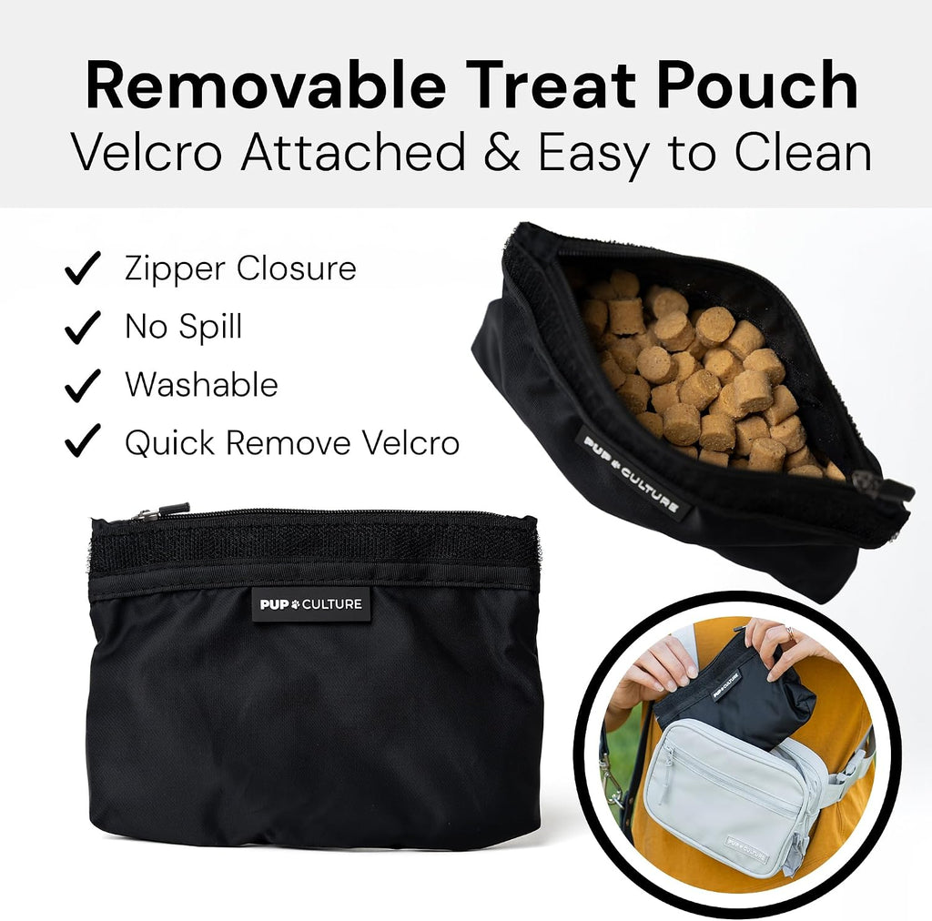 Dog Treat Pouch with Poop Bag Dispenser and Removable Treat Pouch