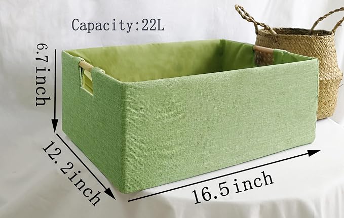 Storage Bin for Shelves Rectangle Closet Baskets Foldable Box - Image 2