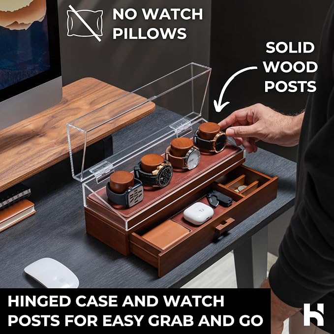 Holme & Hadfield Premium 4 Slot Watch Box - Image 5