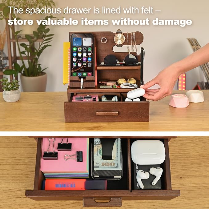 TESLYAR Wood Phone Docking Station - Image 3