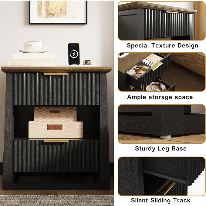 HIFYOBRO Fluted Nightstands - Image 5