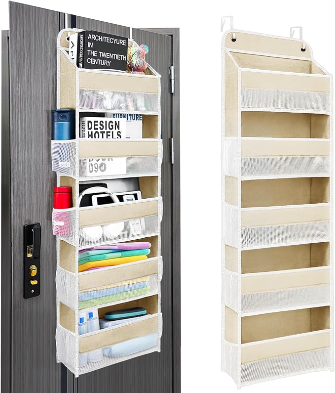 Over The Door Organizer with 8 Side Mesh Pockets, 44lb Weight Capacity Hanging by Unknown