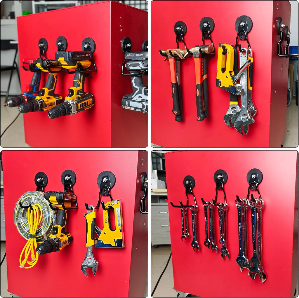 3-H Heavy Duty Magnetic Garage Hooks, 50 lbs, Patented 90° Right-Angle